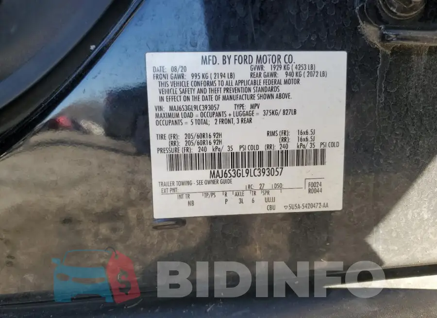 MAJ6S3GL9LC393057 Photo# 12