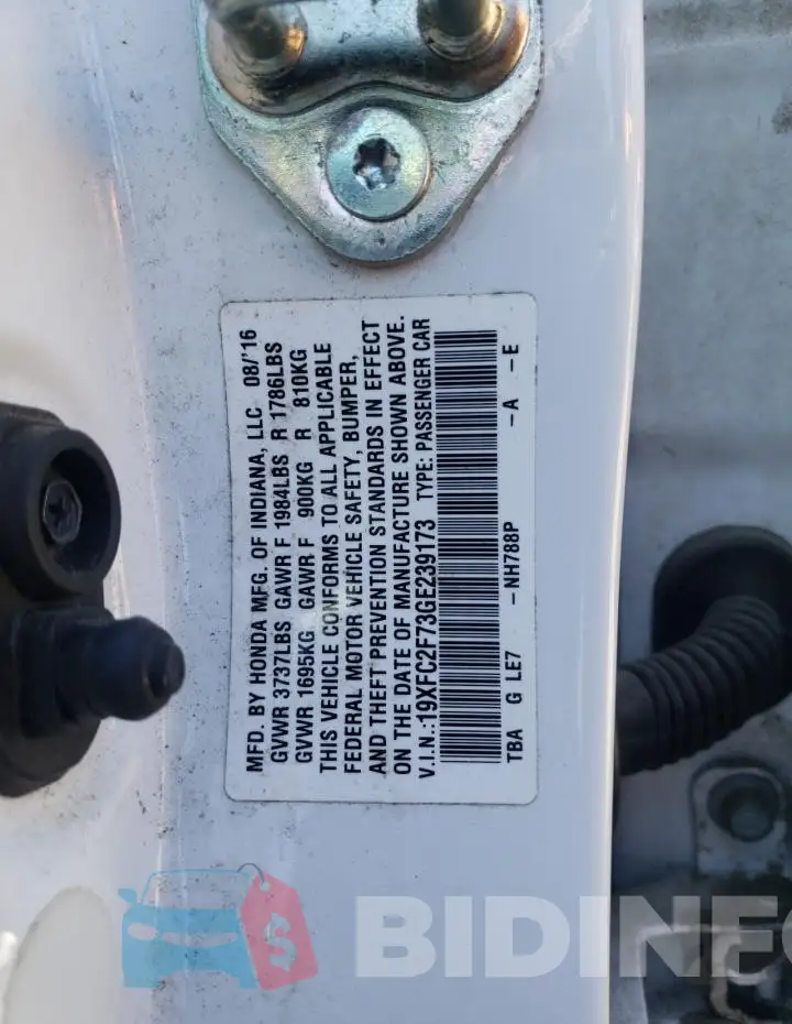19XFC2F73GE239173 Photo# 12