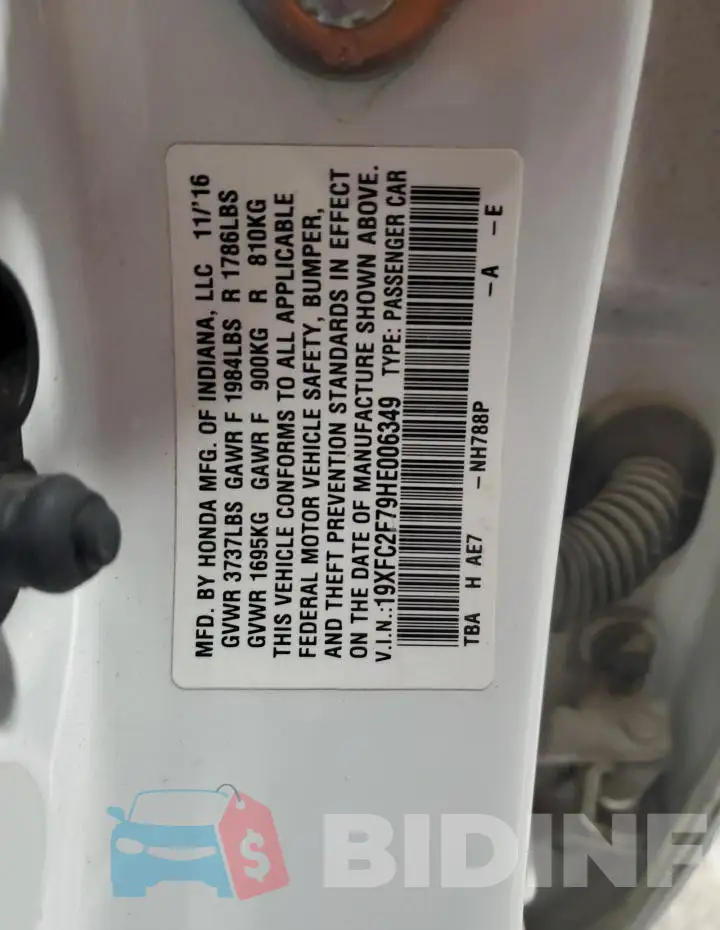 19XFC2F79HE006349 Photo# 13