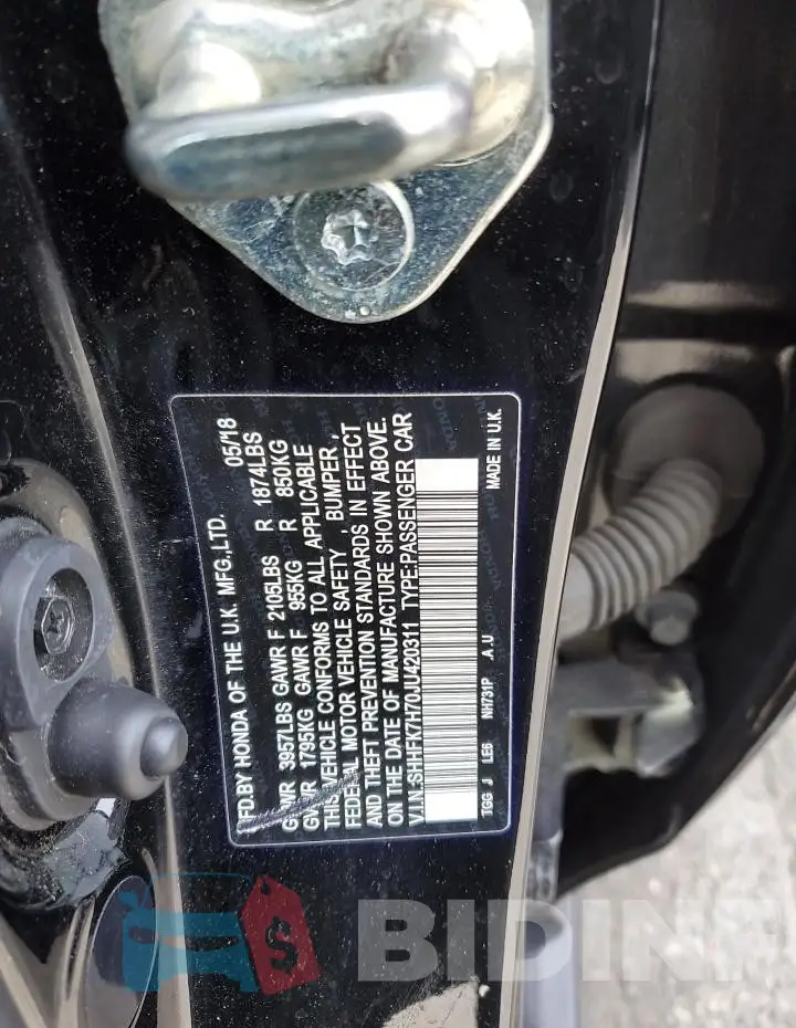 SHHFK7H70JU420311 Photo# 13