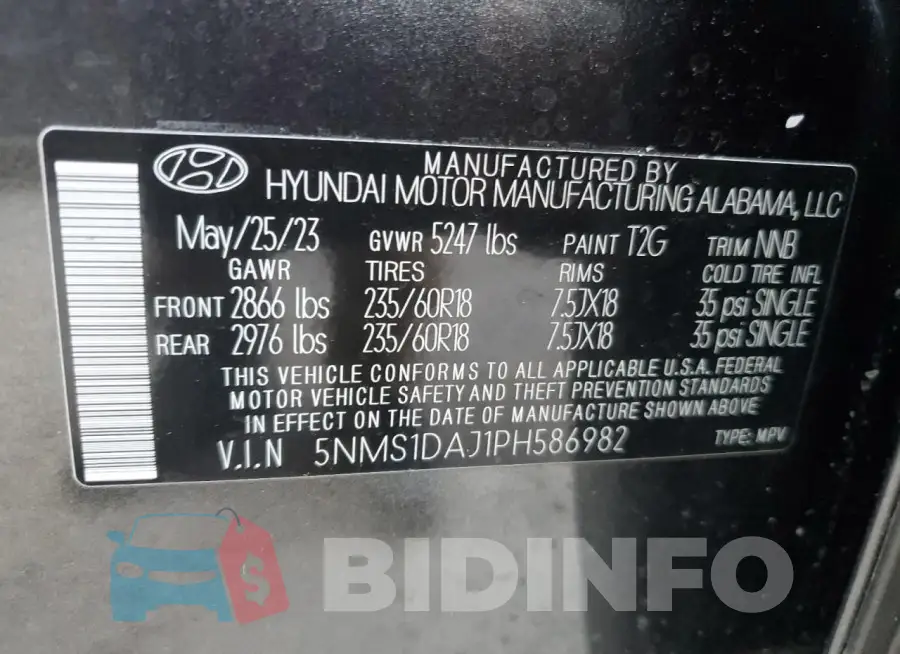 5NMS1DAJ1PH586982 Photo# 13