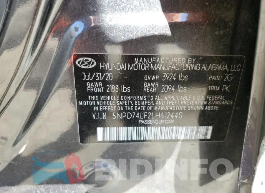 5NPD74LF2LH612440 Photo# 12