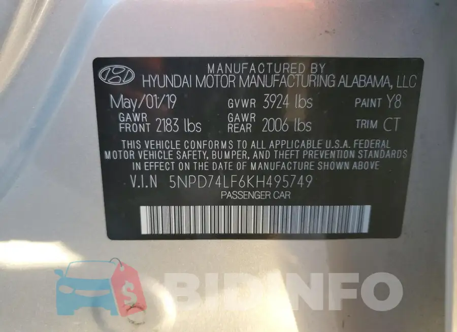 5NPD74LF6KH495749 Photo# 12