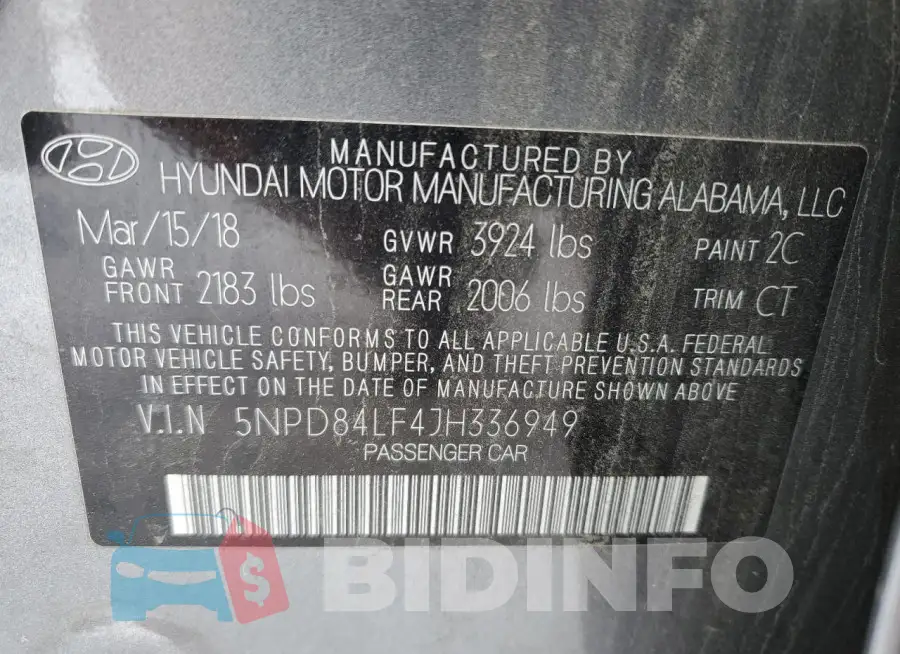5NPD84LF4JH336949 Photo# 12