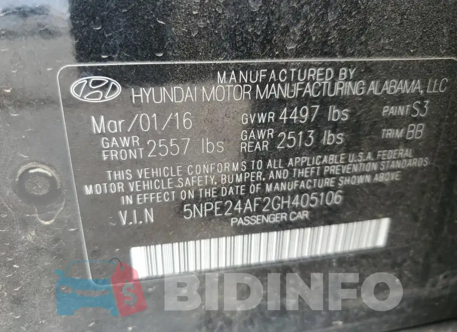 5NPE24AF2GH405106 Photo# 12