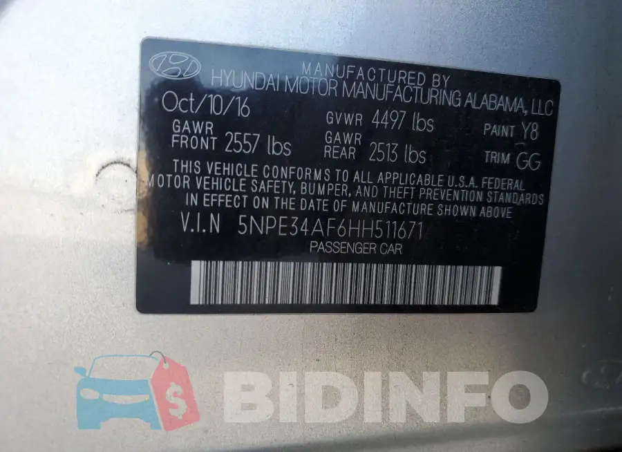 5NPE34AF6HH511671 Photo# 12