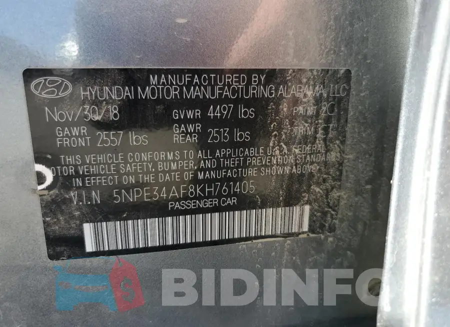 5NPE34AF8KH761405 Photo# 13