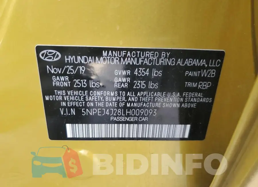 5NPEJ4J28LH009093 Photo# 12