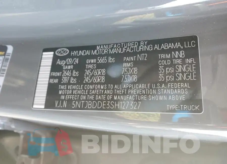 5NTJBDDE3SH127327 Photo# 13