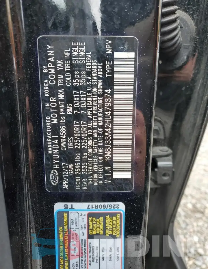 KM8J33A42HU479374 Photo# 14