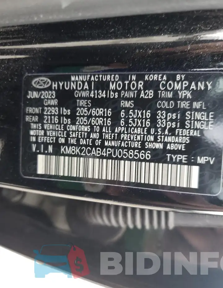KM8K2CAB4PU058566 Photo# 13