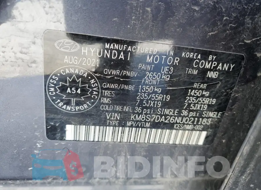 KM8S7DA26NU021183 Photo# 12