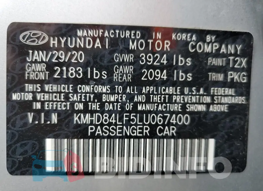 KMHD84LF5LU067400 Photo# 12