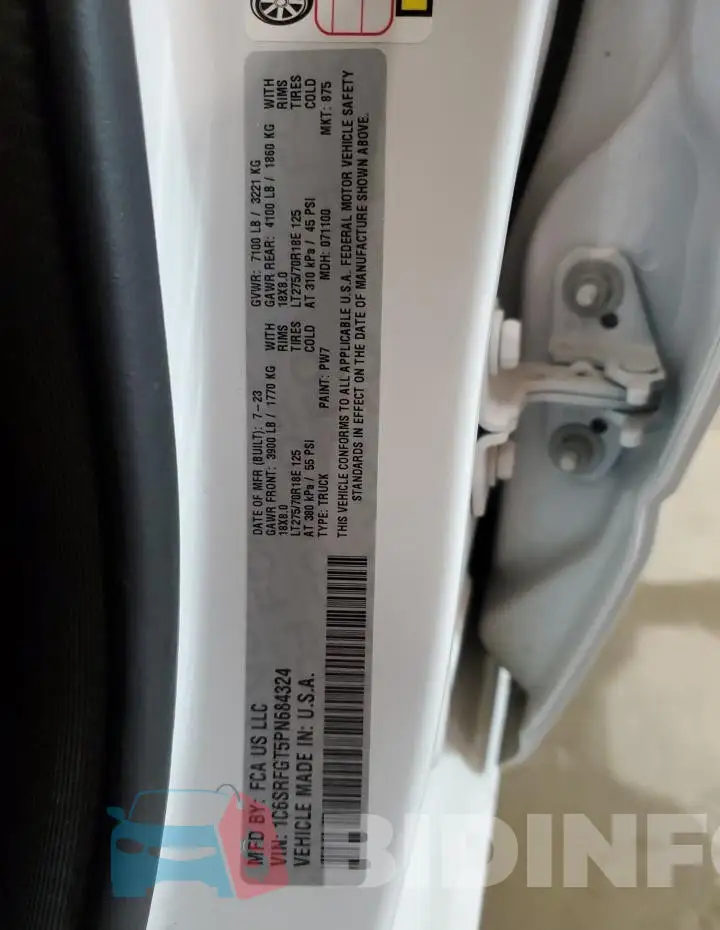 1C6SRFGT5PN684324 Photo# 12