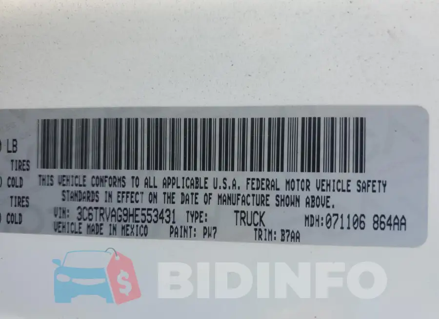 3C6TRVAG9HE553431 Photo# 13