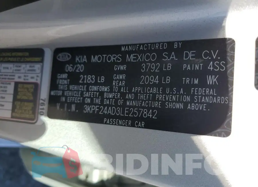 3KPF24AD3LE257842 Photo# 13