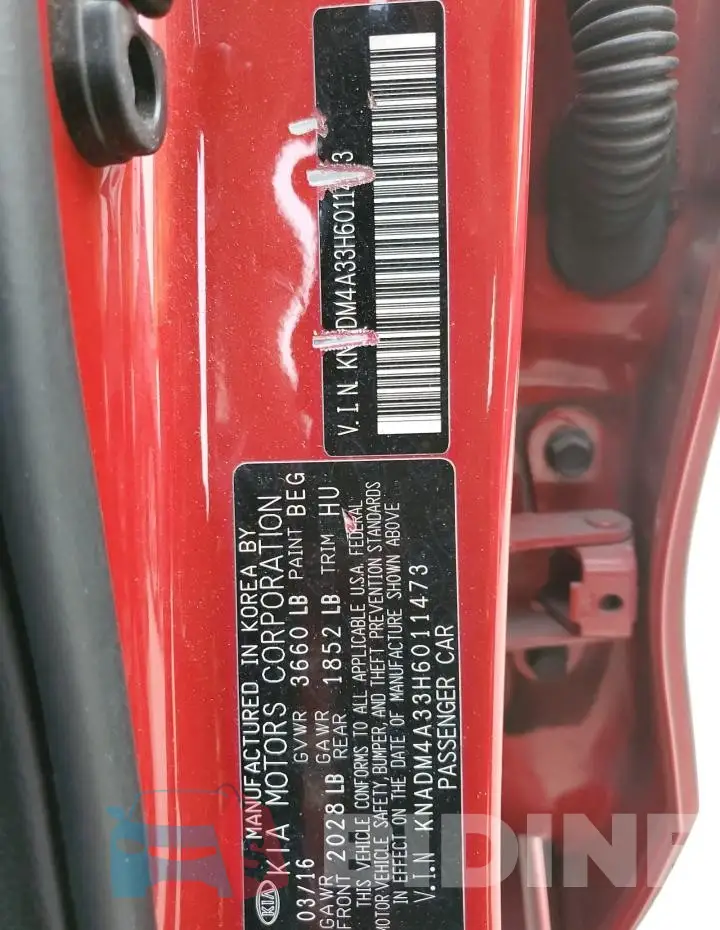 KNADM4A33H6011473 Photo# 12