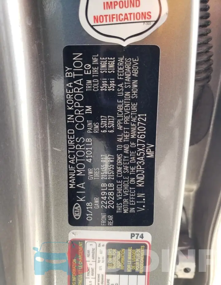 KNDJP3A5XJ7610721 Photo# 14