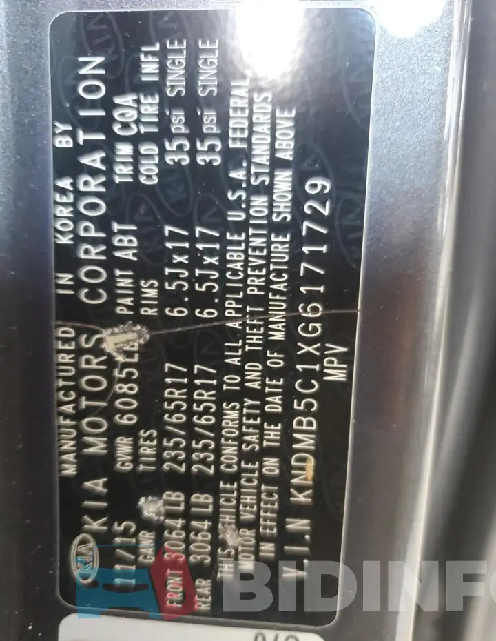 KNDMB5C1XG6171729 Photo# 13