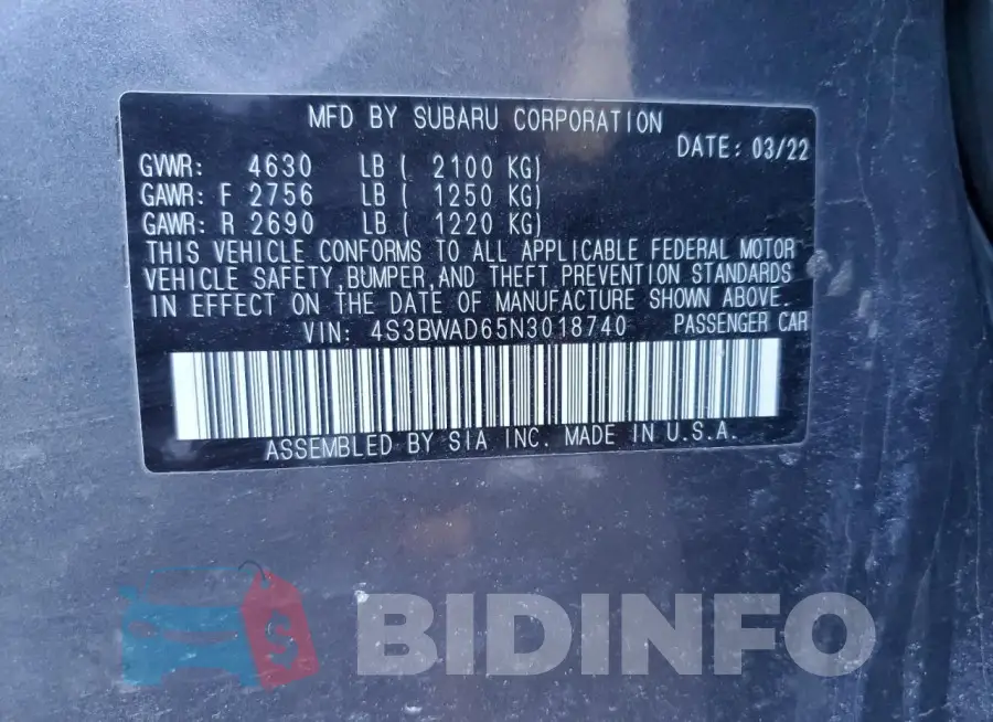 4S3BWAD65N3018740 Photo# 12