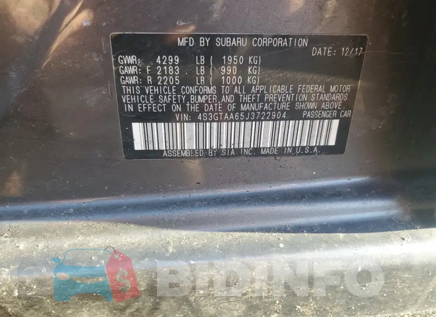 4S3GTAA65J3722904 Photo# 13