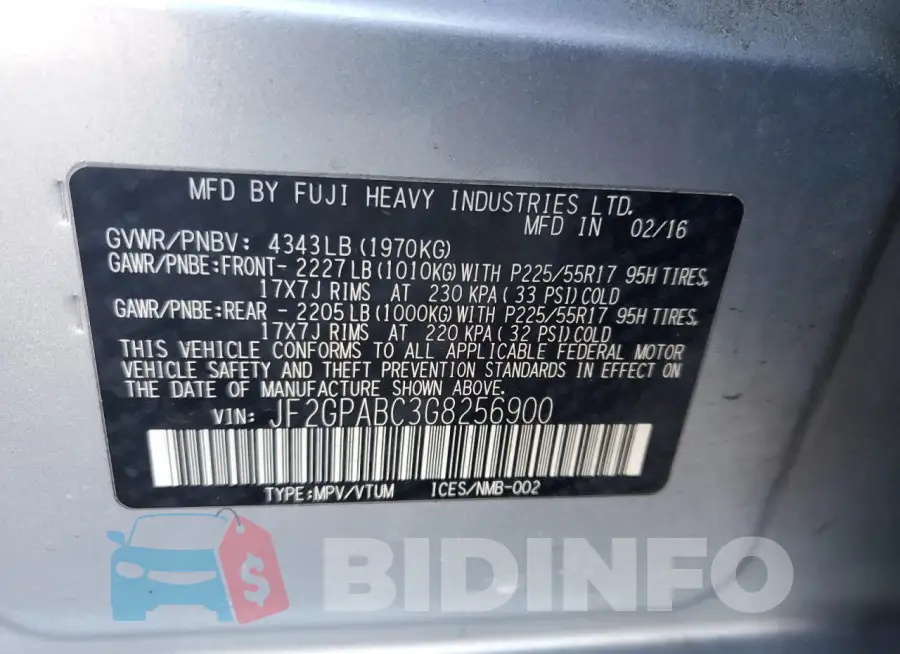JF2GPABC3G8256900 Photo# 13