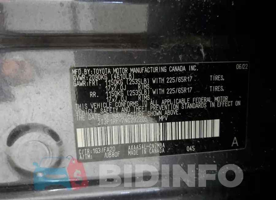 2T3P1RFV7NC292205 Photo# 13