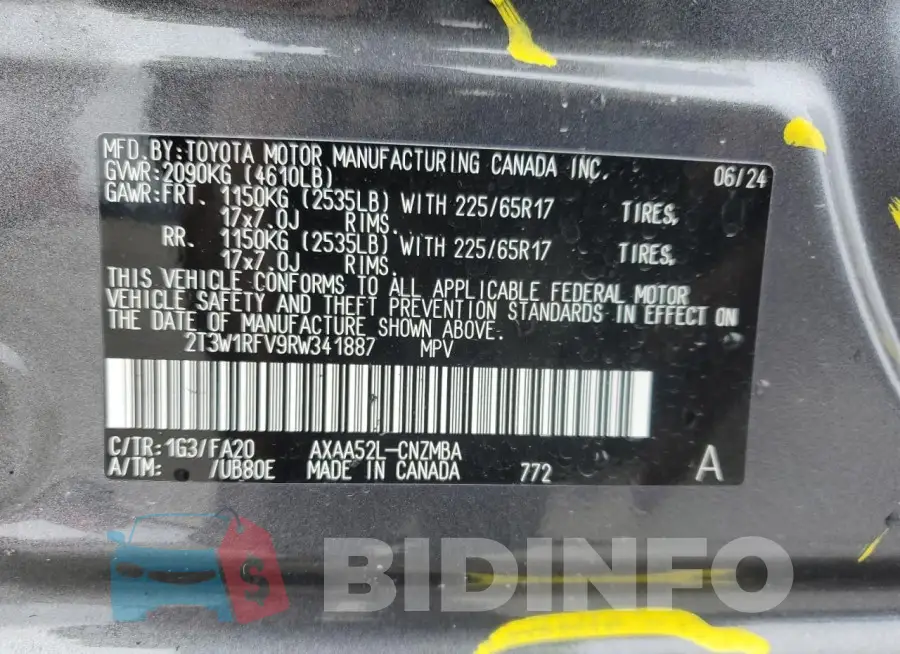 2T3W1RFV9RW341887 Photo# 14