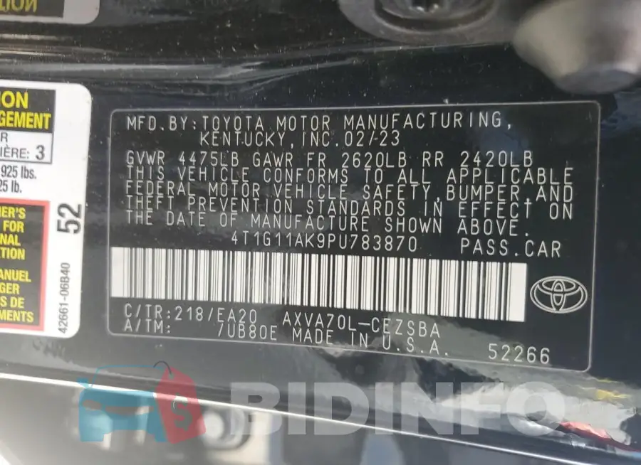 4T1G11AK9PU783870 Photo# 12