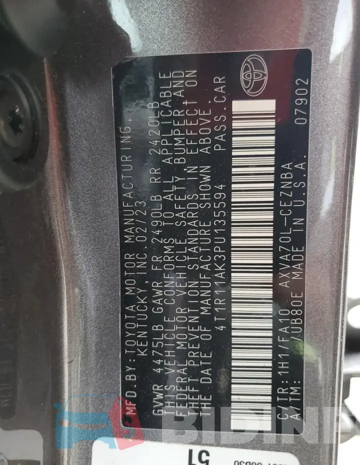 4T1R11AK3PU135594 Photo# 13