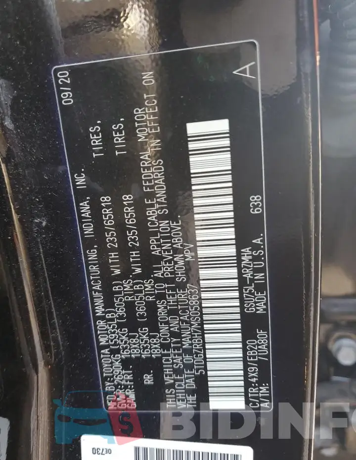 5TDGZRBH7MS058637 Photo# 13