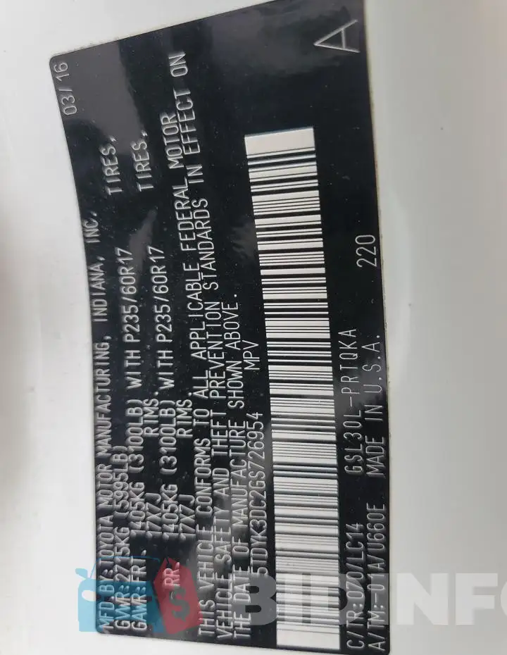 5TDYK3DC2GS726954 Photo# 13