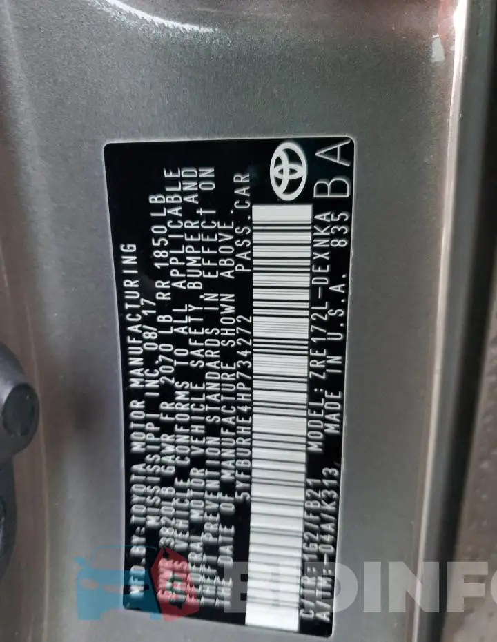 5YFBURHE4HP734272 Photo# 12