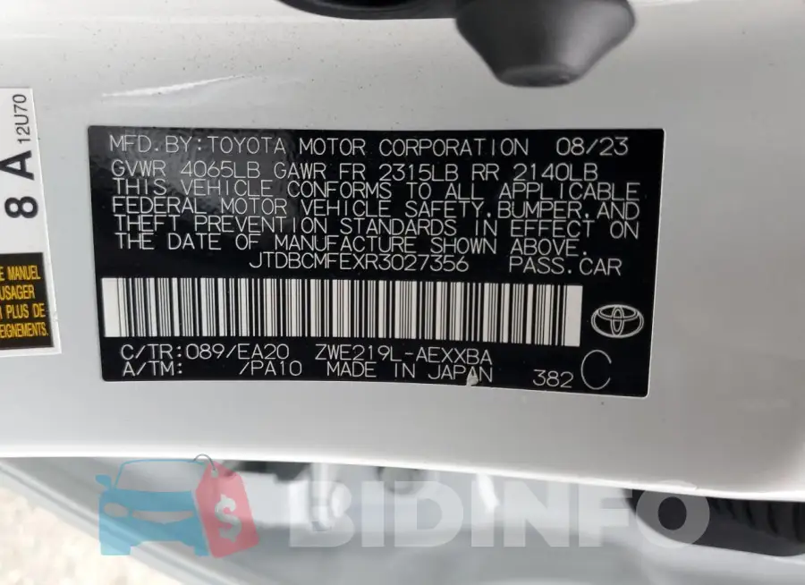 JTDBCMFEXR3027356 Photo# 12