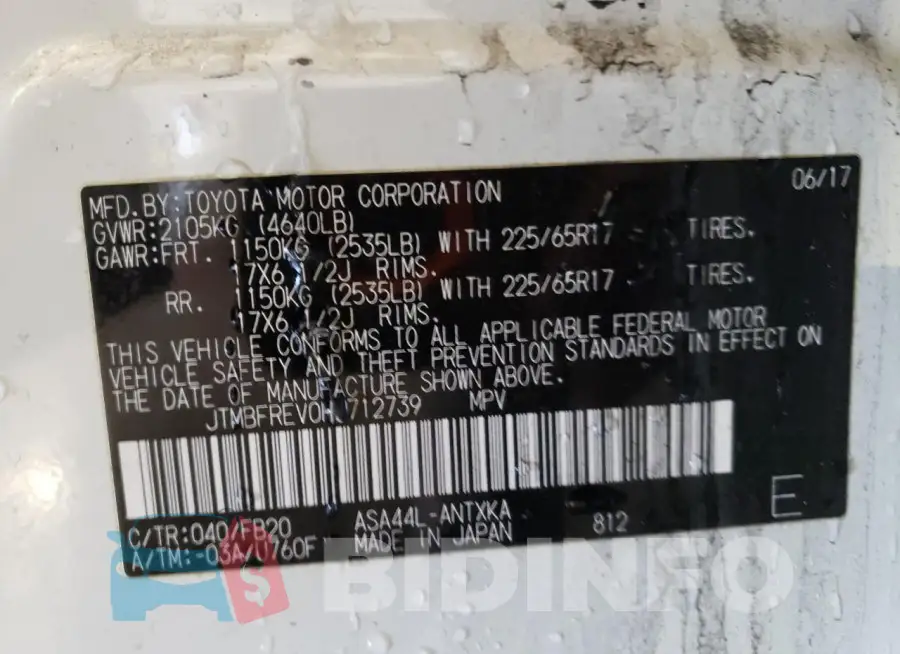 JTMBFREV0HJ712739 Photo# 14