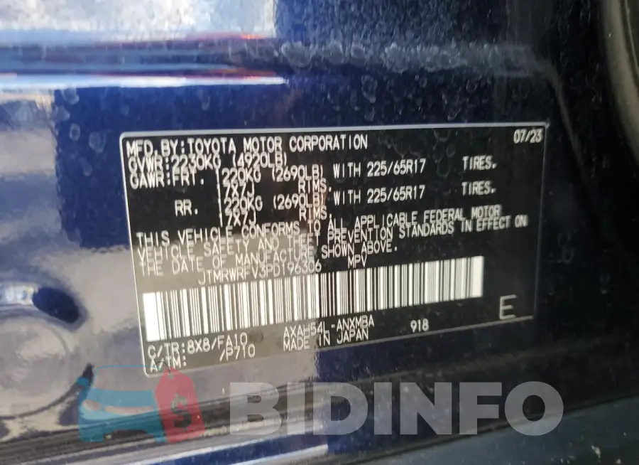 JTMRWRFV3PD196306 Photo# 13