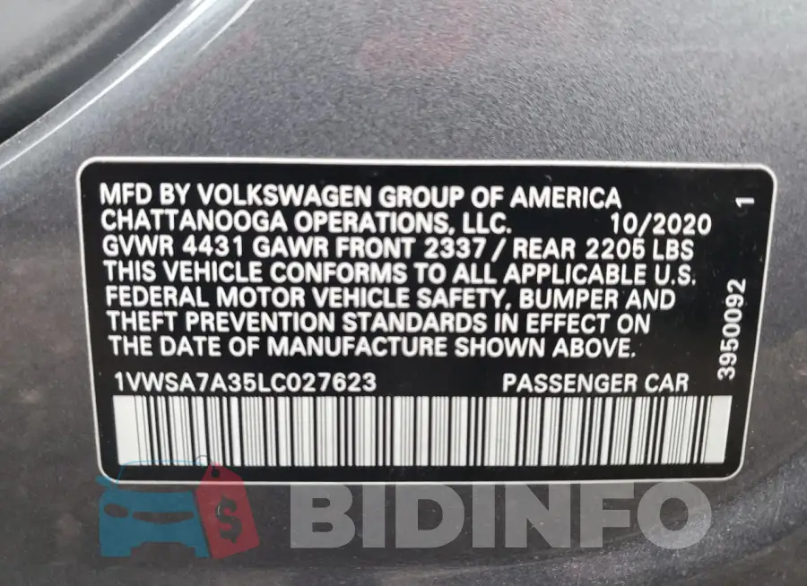 1VWSA7A35LC027623 Photo# 13
