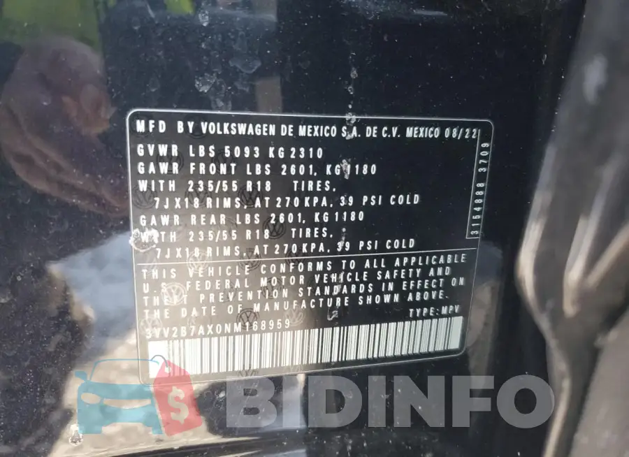 3VV2B7AX0NM168959 Photo# 14
