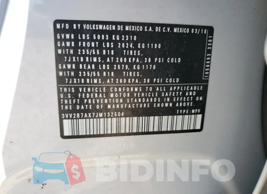 3VV2B7AX7JM132504 Photo# 12