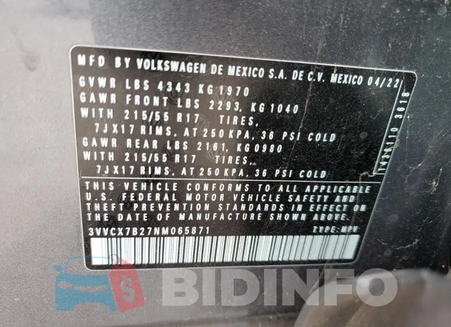 3VVCX7B27NM065871 Photo# 12