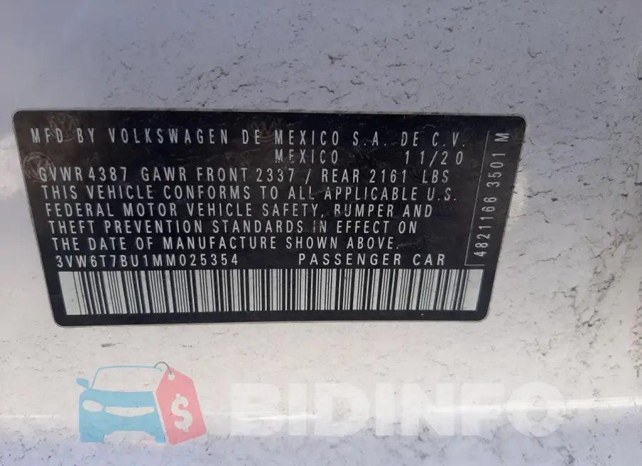 3VW6T7BU1MM025354 Photo# 12