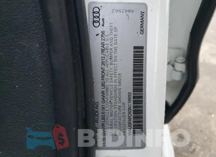 WAUGFAFCXGN116692 Photo# 12