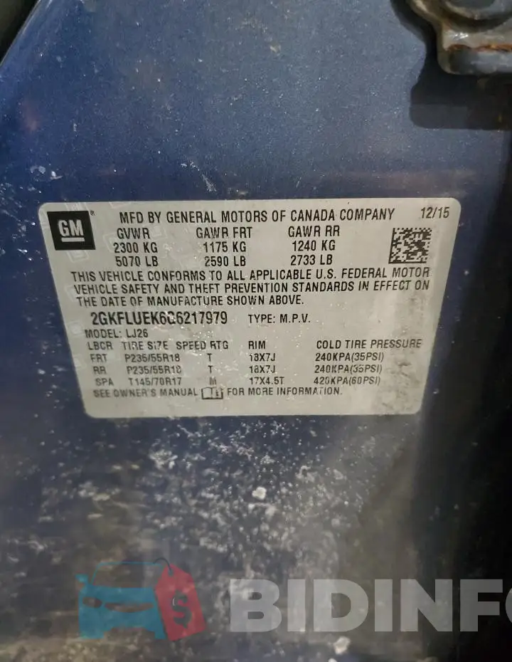 2GKFLUEK6G6217979 Photo# 13