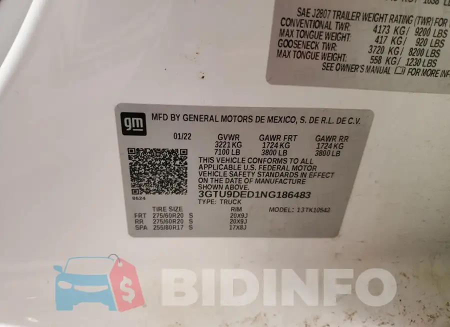 3GTU9DED1NG186483 Photo# 12