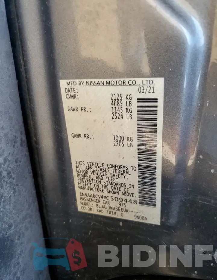 1N4AA6CV4MC509448 Photo# 13
