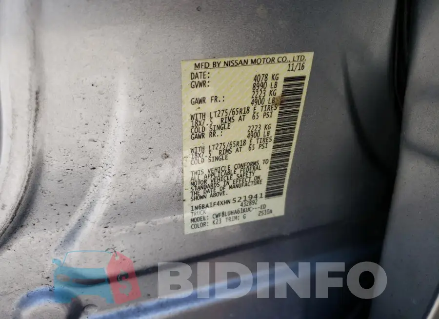 1N6BA1F4XHN521941 Photo# 12