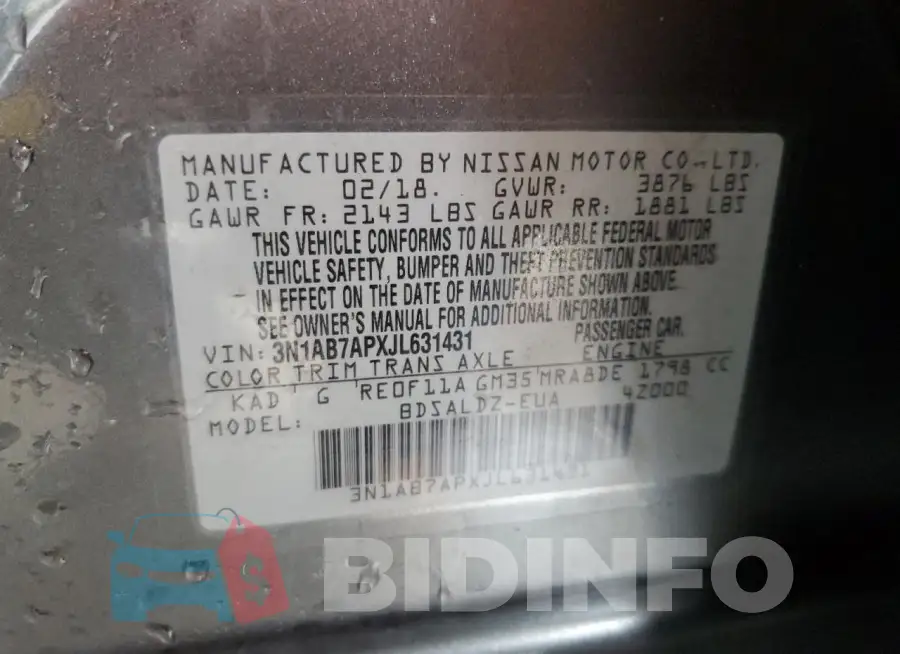 3N1AB7APXJL631431 Photo# 12
