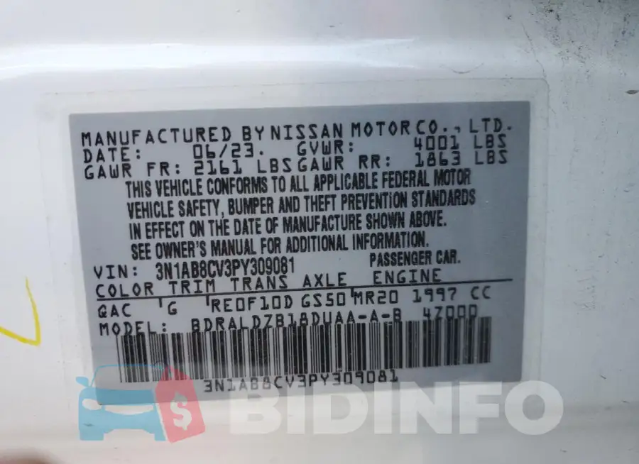 3N1AB8CV3PY309081 Photo# 13