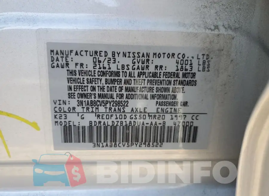 3N1AB8CV5PY298522 Photo# 12