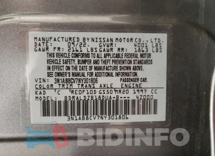 3N1AB8CV7NY301806 Photo# 12